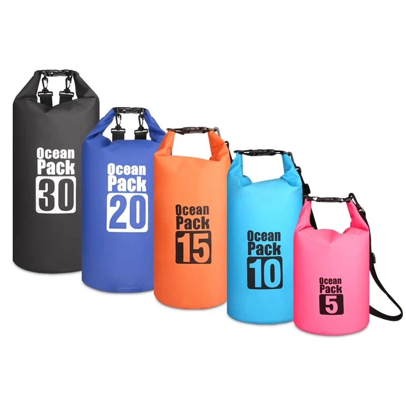 10L 500D PVC Waterproof Dry Bag Swimming Bag  Roll Top Compression Bag Backpack 