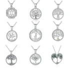 Silver Family Silver Tree Of Life 925 925 Sterling Silver Gemstone Family Tree Of Life Pendant Necklace For Women