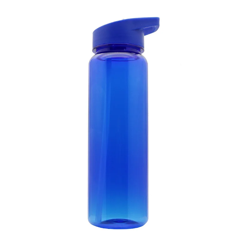 Wholesale BPA Free 700 Water Bottle Sports Leak-Proof Clear PS Material Plastic Water Bottle with Flip Lid and Straw