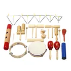 Set Toy Wooden Toy Musical Set Wooden Percussion Kids Instruments 17 Pieces Set Kids Wooden Music Toy Set With Handle Bag