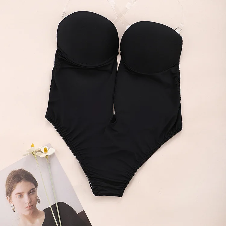 Qinelle Deep-V Tie-Front Open Shaping Bodysuit