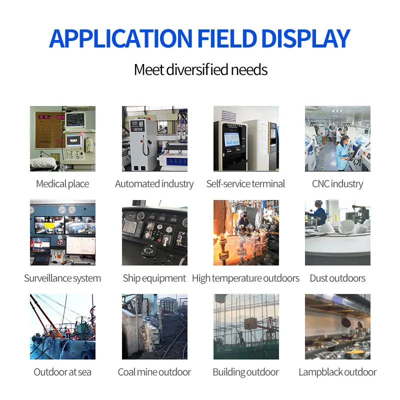 11.6 Inch Industrial LCD Monitor IPS Panel Pure Plane Display Capacitive Touch Screen LED Backlight PCAP Mount CE/FCC/ROHS Stock