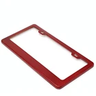 Fiber Coat Red Carbon Fiber Printed Aluminum License Plate Frames UV Protection Clear Coat Weatherproof