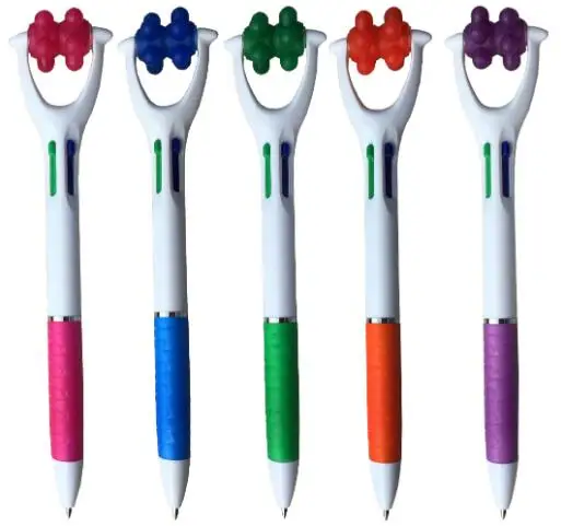 Custom massage ballpoint pen plastic ballpoint pen with massager