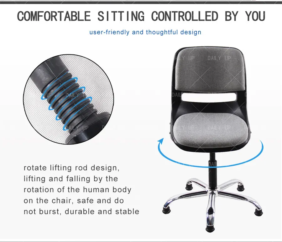 Padded Computer Chairs Height Adjustable Task Chair Swivel Chair Base Parts