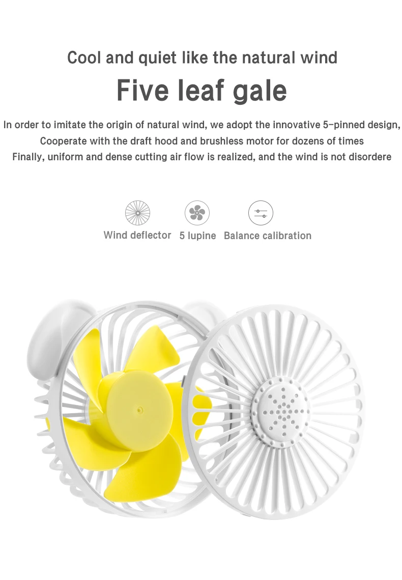 Rechargeable Mini Desk Fan, USB, DC5V-1A, Battery - detail 16