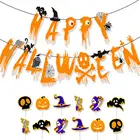 Party New Halloween Party Flag Pull Set Skeleton Jack-o '-lantern Cat Helloween Pulling Flag Decorations