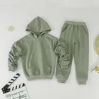 Boy Custom Children Tracksuit 2 Pieces Jogger Suit Kid Boy Sweatpants Hoodie Set