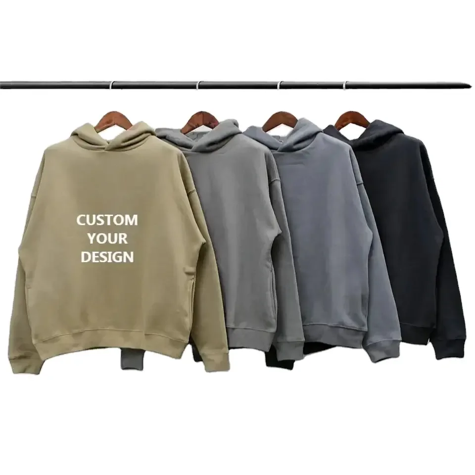 Most Popular Pullover 400 Gsm Fleece Hoodie Unisex Double Layer Cropped No String Vintage Washed Hoodie