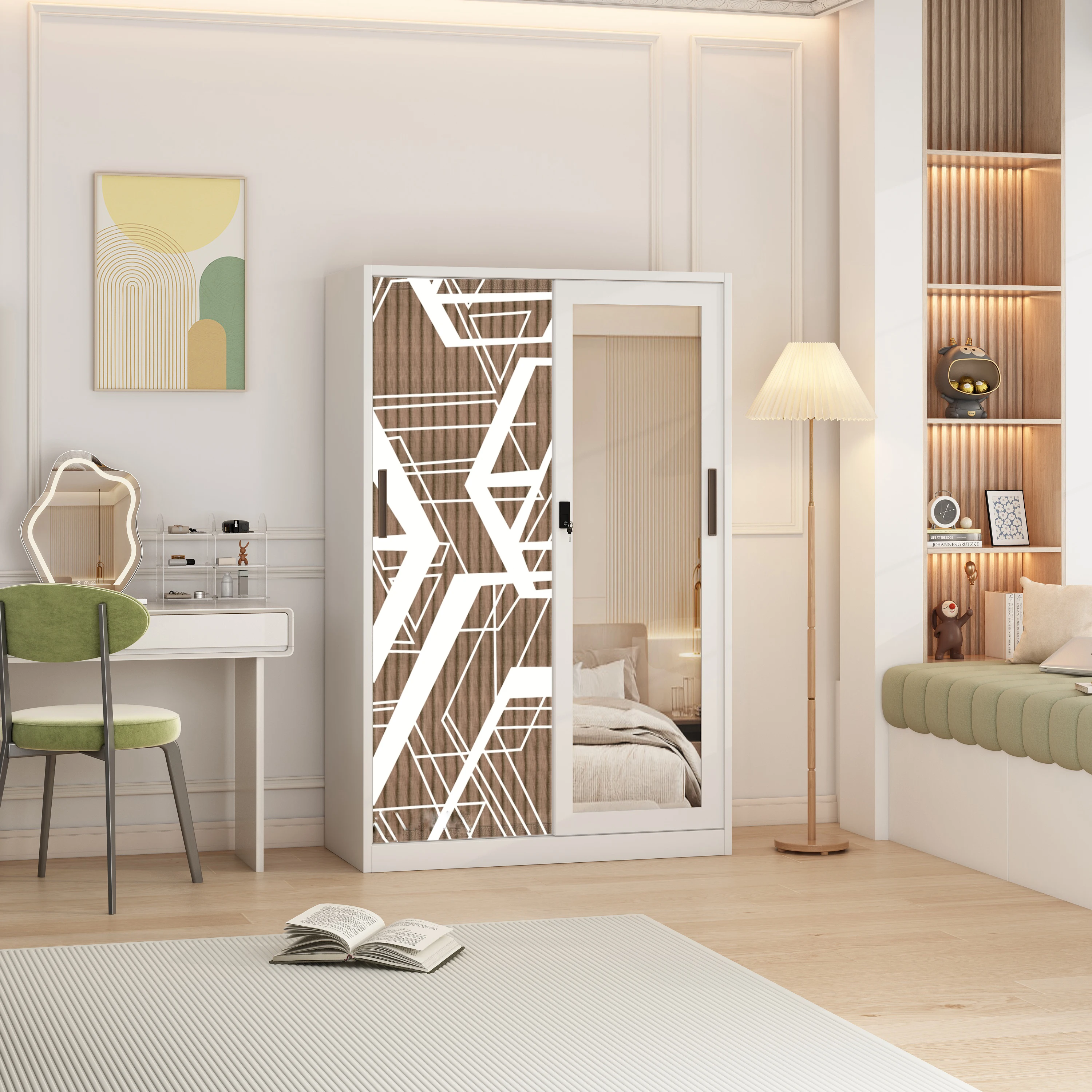 Metal almirah with locker and mirror metal locker wardrobe godrej 2 doors steel almirah locker with safe box lock