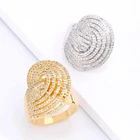Rings Gold Copper Rings Zircon Luxury Shiny Hip-hop Style Fashion With Gold Plated Silver Plated Rings