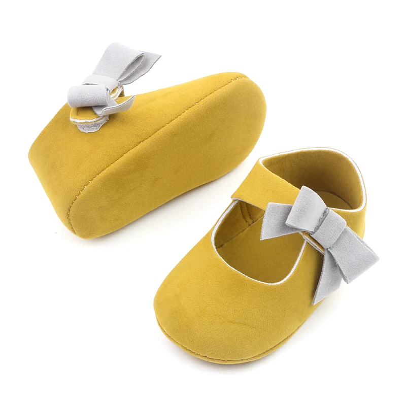 Baby Girls Solid Color Bow Line with 0-1 Year Old Infants Soft Soled Princess Walking Shoes manufacture