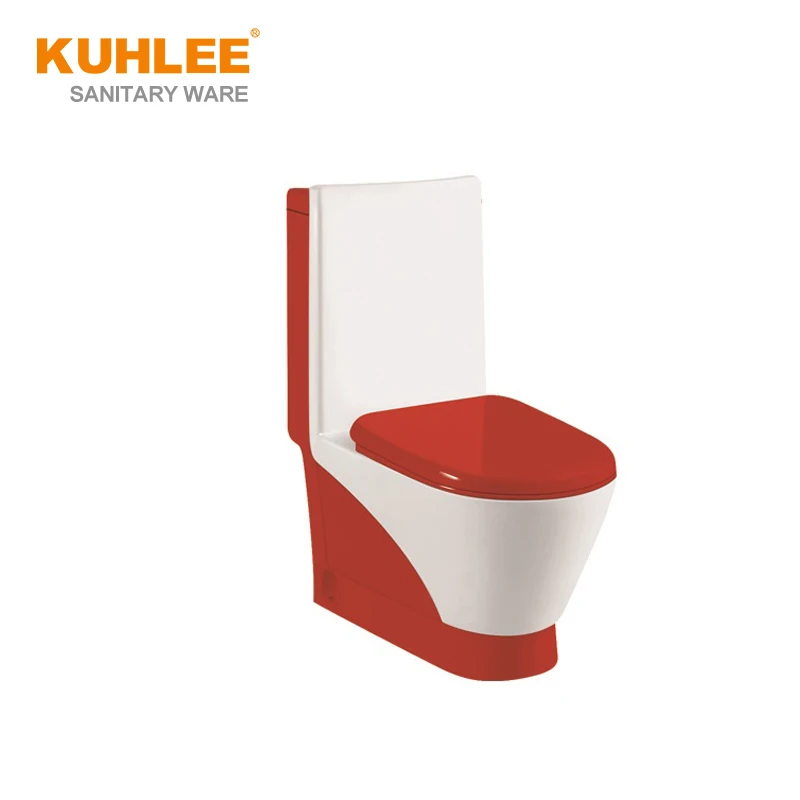 Floor Mounted WC Luxury Ceramic Green Black Colored Siphonic One Piece Toilet For Bathroom