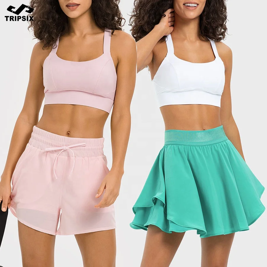 New Design Sexy Sportswear Women Yoga Shorts Fitness Bra Gym Skirt Sets