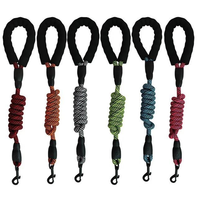 Customized heavy-duty telescopic flexible long cotton pet training rope dog anti slip rope lead sturdy and durable