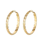 Hoop Earrings 2021 New Style Croissant Hoop Earrings Fashion Gold-plated Stainless Steel Winding Hoop Earrings