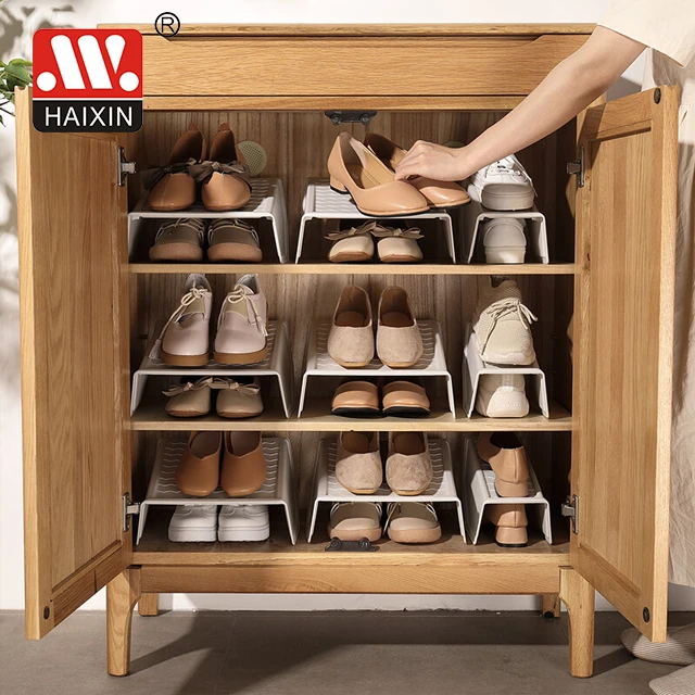 Haixing Plastic Shoe Slot Organizer Anti-Skid design Ladies High Heel Racks Holder