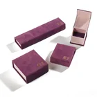 Printed Jewelry Box Luxury Custom Logo Printed Flannelette Light Pink Jewelry Bracelet Packing Gift Box