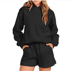 Ying Tang Custom Autumn Winter New arrival Fashion Casual Hoodie Loose Sweatshirt Set Without Strings OEM/ODM