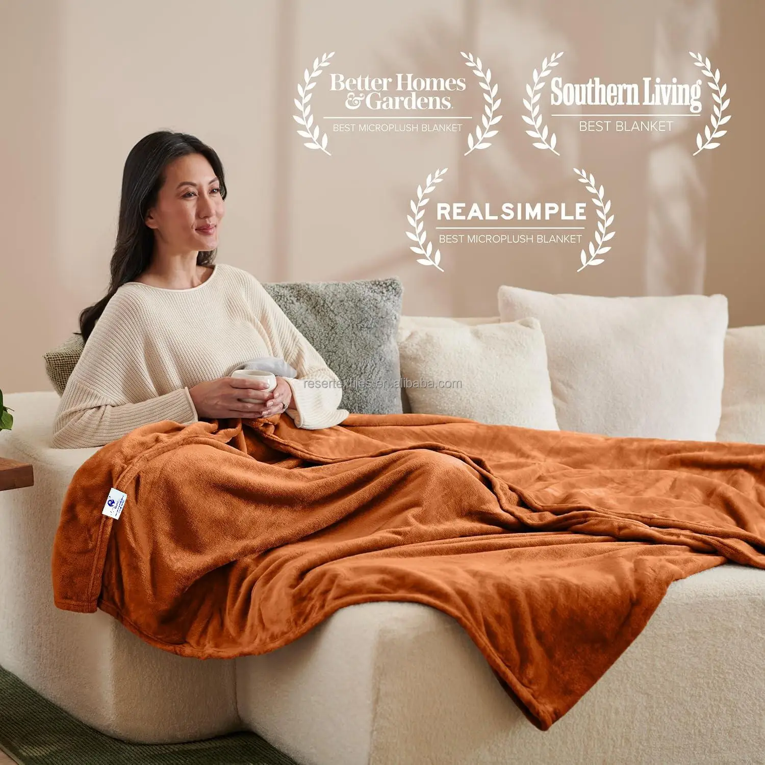 Ultra-Soft Luxury Home Knitted Modern Microplush Flannel Fleece Blanket Full/Queen Size Solid Cozy Warm Bed/Sofa/Couch Cover