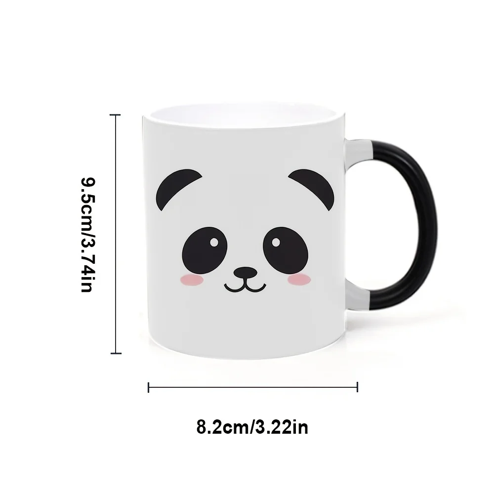 Heat Changing Mug Panda Color Changing Ceramic Coffee Mug Heat Sensitive Magic Cup For Mom