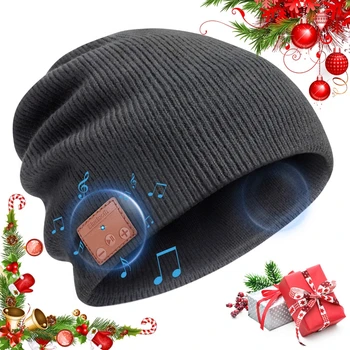 outdoor sports and enjoy music, unique Christmas Tech Gifts for All Bluetooth Music Soft Warm Beanie