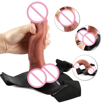 Wearable dildo female masturbators adult sex product simulates dildo sexe toys