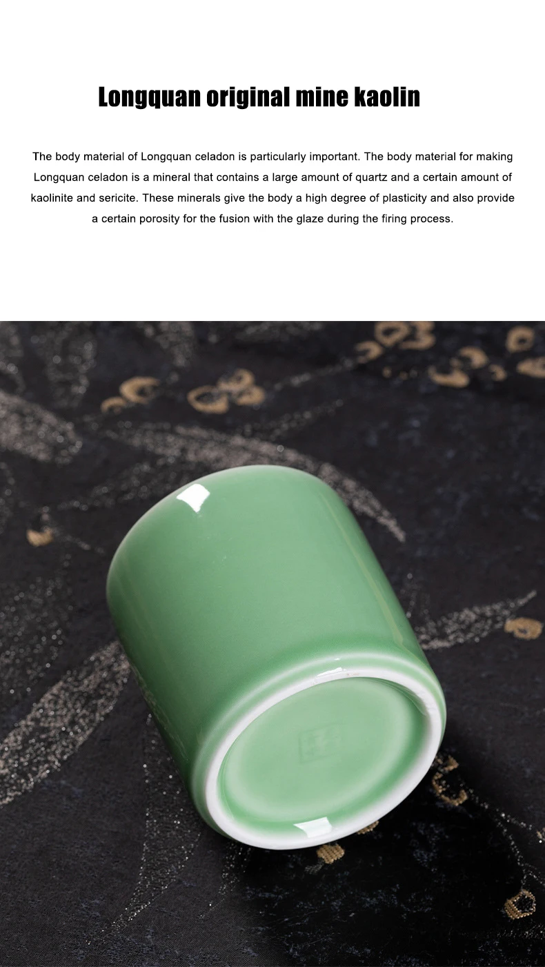 product factory wholesale longquan celadon ice cracked porcelain kung fu single tea set classic design ceramic tasting cup889-11