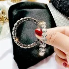 Crystal Hoop Earrings 925 Sterling Silver Post 5.5cm Big Circle Shiny CZ Crystal Hoop Earrings Rhinestone Hoop Earrings