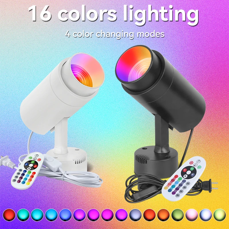 20W RGB LED Ceiling Spot Light and Remotely Controlled Adjustable Light Aluminum 16-color Adjustable Focus Track Stage Light
