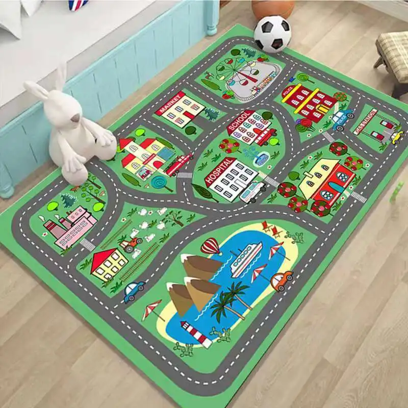 Creative Learn Play And Have Fun Safely Blue Kids Road Traffic Area Rugs  Non-slip Washable Children Educational Rug For Kids - Buy Educational  Rug,Rugs For Kids,Baby Play Mat Product on Alibaba.com