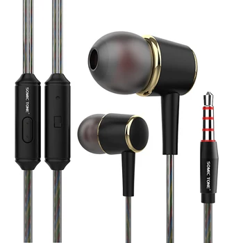 Free Shipping 1.2M 3.5mm Stereo Plug Universal Best Earphone Headphone With Mic Wired Earphone Headphone