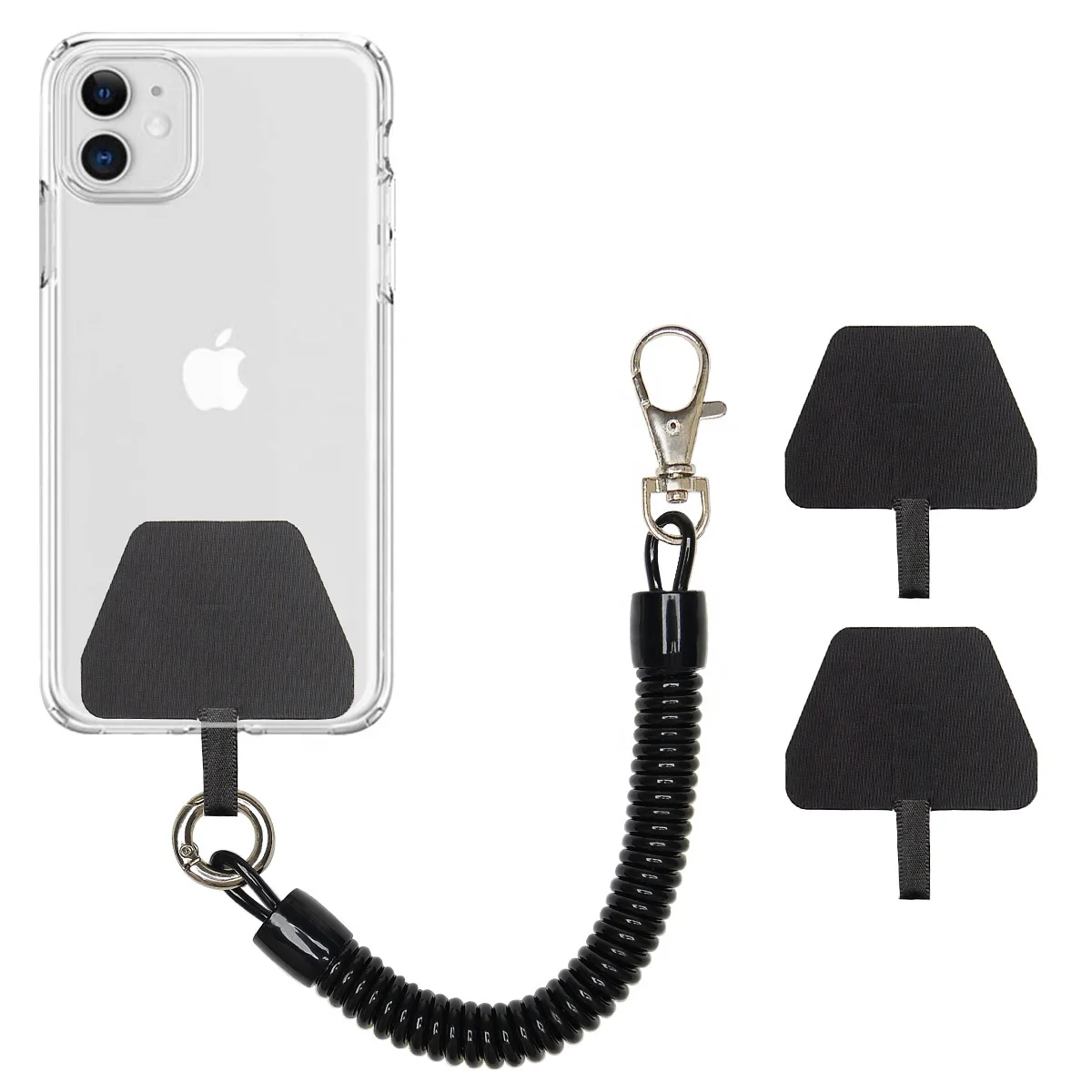 5pack Finger Ring Short Lanyard Ideal for iPhone Cell Phone Smartphone Phone Case Camera Key Any Electronic Devices with a Lanyard Hole Black 5pcs