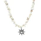 Alloy Pendant Summer Beach Style Natural Stone Necklace Female Alloy Pendant Women Clavicle Chain