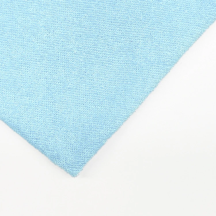 Eco Friendly Solid Fabric Bamboo Polyester Material Terry Toweling Fabric for Babies Clothing manufacture