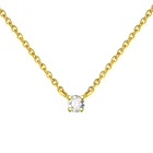Silver Pendant Silver HYH New 925 Silver Simple Cz Pendant Necklace