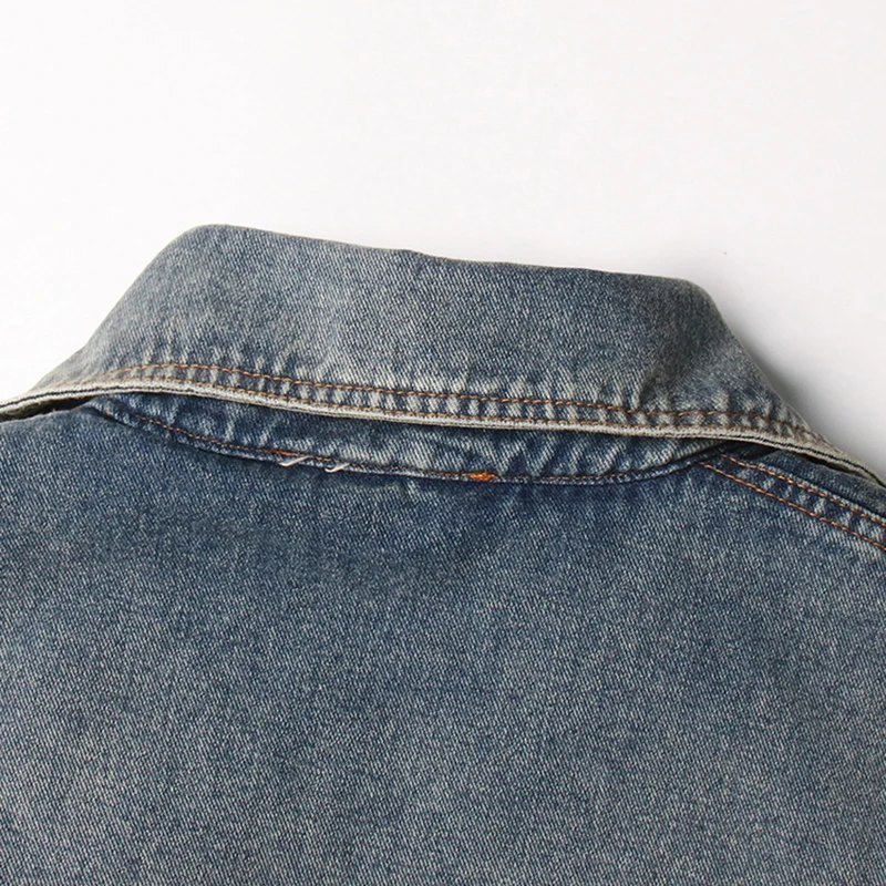 TWOTWINSTYLE Patchwork Belt Spliced Double Breasted Lapel Long Sleeve Jeans Coat Denim Jackets For Women