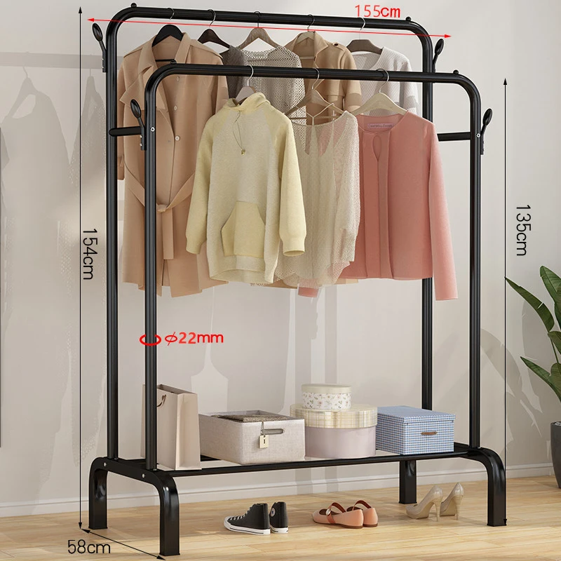 GG16 Stainless Steel Clothes Drying Rack Bedroom Furniture Clothing Store Display Rack Multifunction Hanger