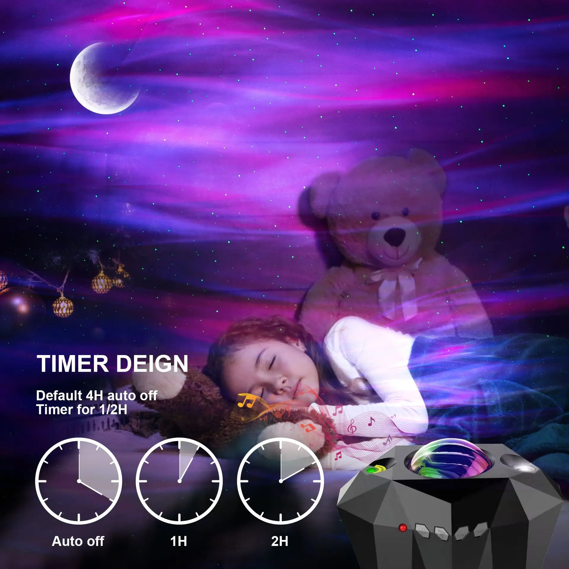 Modern Simple Dream Starry Wireless Usb Music Laser Watermark Bar Hotel Stage Led Projector Night Lights