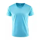 T-shirts Blank T-shirt Custom Logo Low Cost Polyester V-neck Quick Dry Mens Blank T-shirts