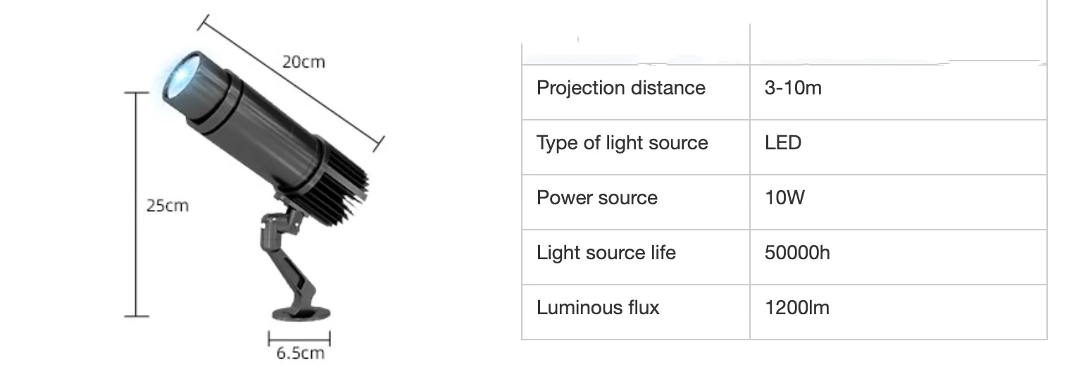 Waterproof Static Gobo Advertising Light Building Wall Projection Logo Floor Projector Waterproof