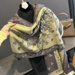 New Arrival Wholesale Double Sided Large Jacquard Warm Thick Winter Scarf For Woman Girls Lady