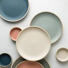 Ceramic Antique Porcelain Plates Antique Style Rustic Speckled Custom Logo Porcelain Charger Plate For Restaurant