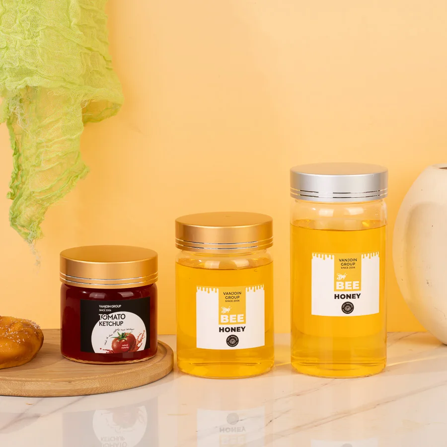 High Borosilicate ISO900 Jars for Royal Honey for Men Malaysia Jam Production Line Fruit & Vegetable Snacks with Screw Cap