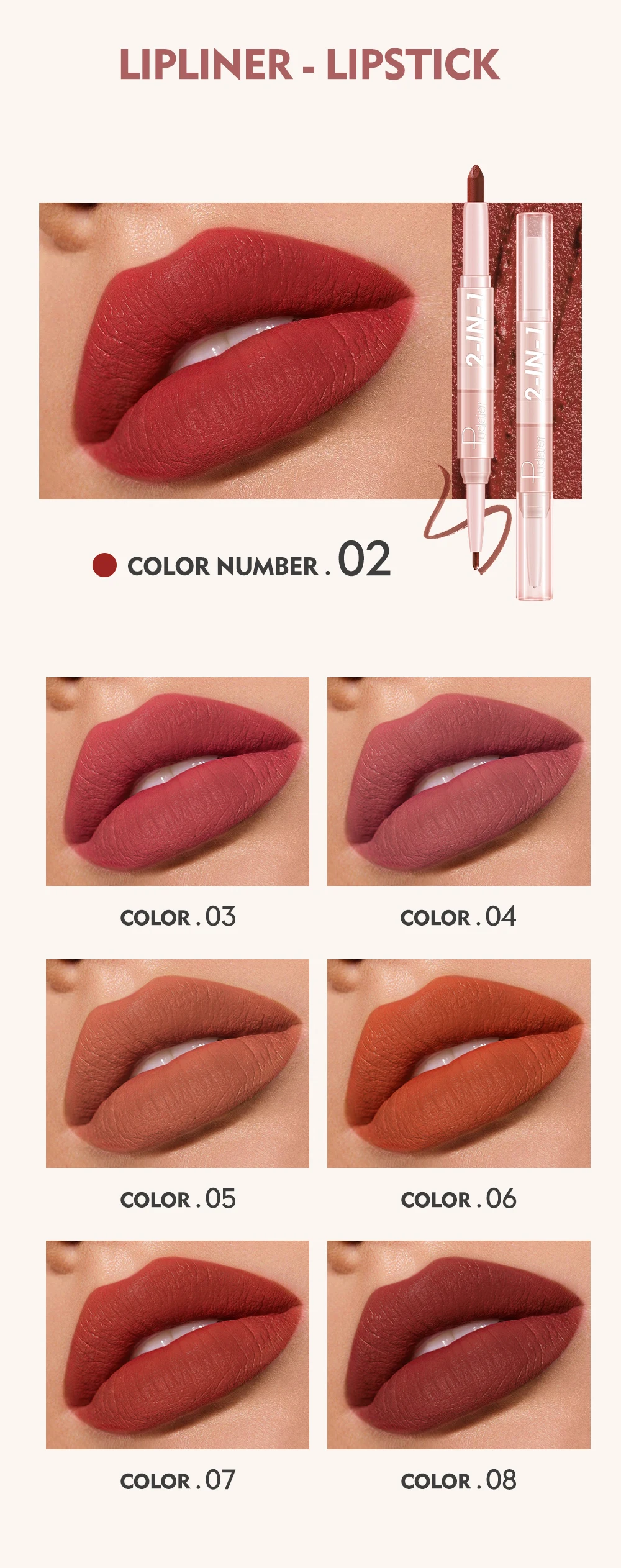 Pudaier Matte Lipstick With Lip Liner Pencil Private Label Velvet