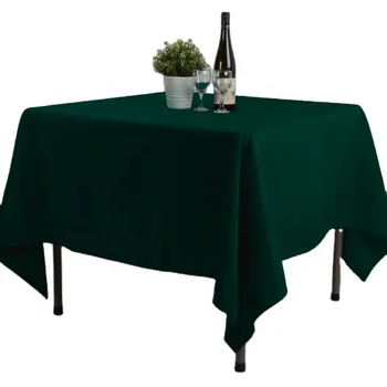 Polyester Tablecloth Hunter Green Christmas Dinner Table cloth Room Kitchen Square Table Cover 70x70"