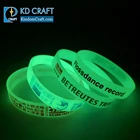 Bracelet Silicone Wholesale No Minimum Bulk Cheap Custom Logo Printing Luminous Rubber Bracelet Silicone Glow Wristband