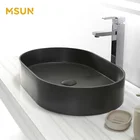 Oval Sink Stone Oval MSUN Black Oval Solid Surface Lavabo Bathroom Sink Stone Washbasin Above Counter Basin