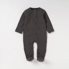 Cotton Baby Ribbed Organic Cotton Elastic Organic Knitted Baby Cotton Pajamas Footed