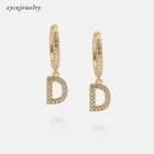 Cz Earrings Alloyearrings Classical Jewelry Wholesale White CZ 26 Alphabet Drop Letter Earrings